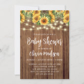 Boho Zonnebloem String Lights Baby shower Kaart (Voorkant)