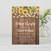 Boho Zonnebloem String Lights Baby shower Kaart (Staand voorkant)