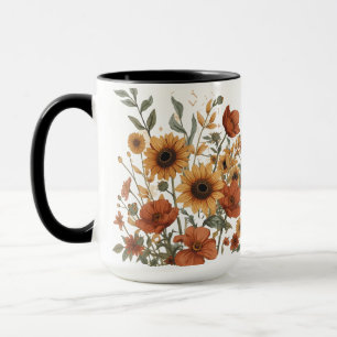 Boho Zonnebloem & Tribal Pattern Mok – Warm aards