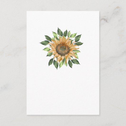 Boho Zonnebloem Trouwdetails Envelopkaart Informatiekaartje (Achterkant)