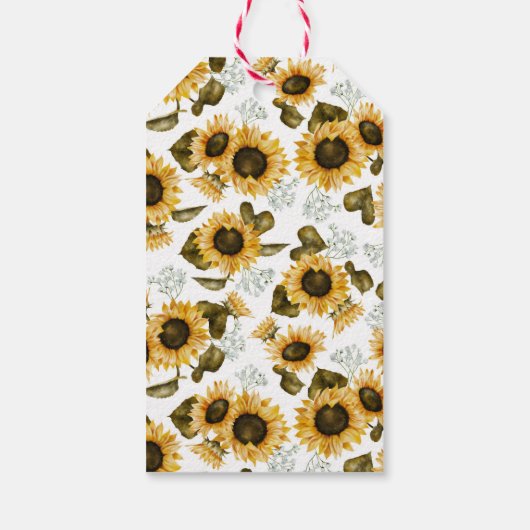 Boho Zonnebloem Verjaardagsfeest Cadeaulabel (Achterkant)