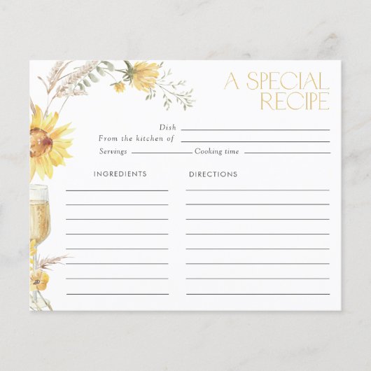 Boho Zonnebloem Vrijgezellenfeest Recept (Voorkant)