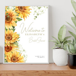 Boho zonnebloem vrijgezellenfeest welkomstbord poster