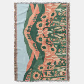Boho Zonnebloemdeken – Zalm & Tarwe Deken (Voorkant Verticaal)