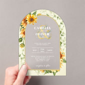 Boho Zonnebloemen Acryl Helder Modern Rustiek Uitnodigingen (Insitu (Draagbaar))