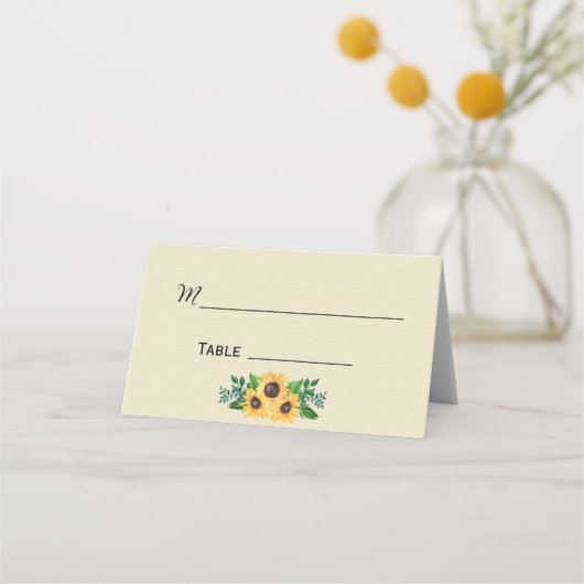 Boho Zonnebloemen Bruiloft Plaatskaartje (Achterkant)