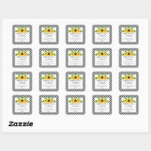 Boho Zonnebloemen | BW Buffalo Controle Adres Vierkante Sticker (Vel)