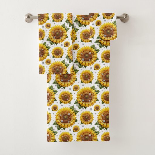 Boho Zonnebloemen en Diamanten Handdoeken Set (Insitu)