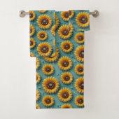 Boho Zonnebloemen en Diamanten Handdoeken Set (Insitu)