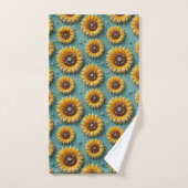 Boho Zonnebloemen en Diamanten Handdoeken Set (Handdoek)