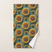 Boho Zonnebloemen en Diamanten Handdoeken Set (Handdoek)