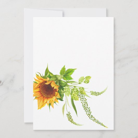 Boho zonnebloemen foto bruiloft save the date (Achterkant)