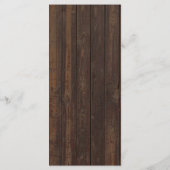 Boho Zonnebloemen Geweien Houten Kant Trouw Menu (Achterkant)