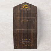 Boho Zonnebloemen Geweien I DO BBQ Huwelijk   All In One Uitnodiging (Buitenkant)