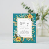 Boho Zonnebloemen Groene Waterverf Trouw BUDGET (Staand voorkant)