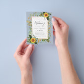 Boho Zonnebloemen Groene Waterverf Trouw BUDGET Flyer (Hand)