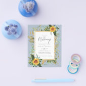 Boho Zonnebloemen Groene Waterverf Trouw BUDGET Flyer (Enkel)