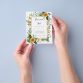 Boho Zonnebloemen Groene Waterverf Trouw BUDGET Flyer (Hand)