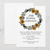 Boho Zonnebloemen Krans  30e Verjaardag Kaart (Voorkant / Achterkant)