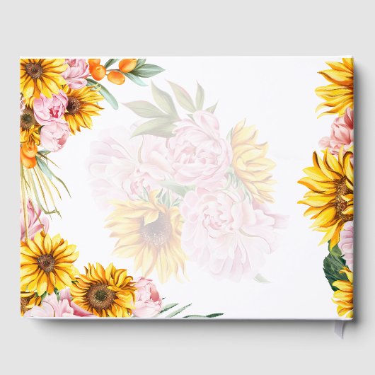 Boho Zonnebloemen Pampas Gras Trouw Gastboek Gastenboek (Achterkant)