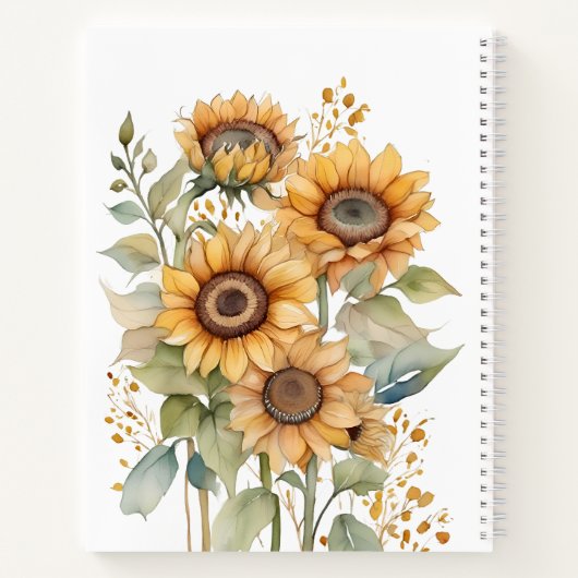  Boho Zonnebloemen | Persoonlijke naam Notitieboek (Achterkant)