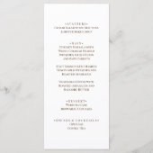 Boho zonnebloemen romantisch zomerse bruiloft menu (Achterkant)