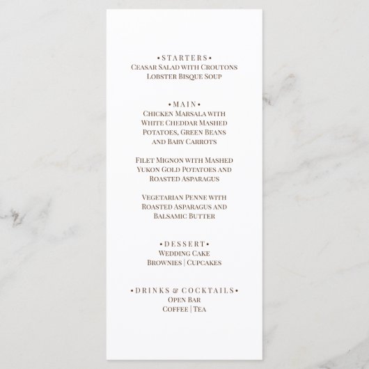 Boho zonnebloemen romantisch zomerse bruiloft menu (Achterkant)