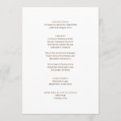 Boho zonnebloemen romantisch zomerse bruiloft menu (Achterkant)