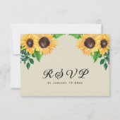 Boho Zonnebloemen Rustiek Geel Bloemen RSVP Kaartje (Voorkant)
