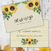 Boho Zonnebloemen Rustiek Geel Bloemen RSVP Kaartje