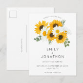 Boho Zonnebloemen Rustieke bloemen Save the Date Aankondigingskaart (Voorkant / Achterkant)