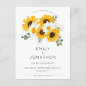 Boho Zonnebloemen Rustieke bloemen Save the Date Aankondigingskaart (Voorkant)