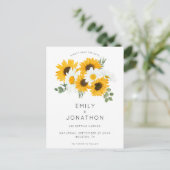 Boho Zonnebloemen Rustieke bloemen Save the Date Aankondigingskaart (Staand voorkant)