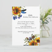 Boho Zonnebloemen, veren, , Verjaardag Kaart (Staand voorkant)