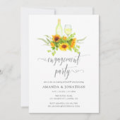 Boho Zonnebloemen Verlovingsfeest Wijnproeverij Kaart (Voorkant)