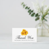 Boho zonnebloemen zomer dank u bloemenbruiloft plaatskaartje (Staand voorkant)
