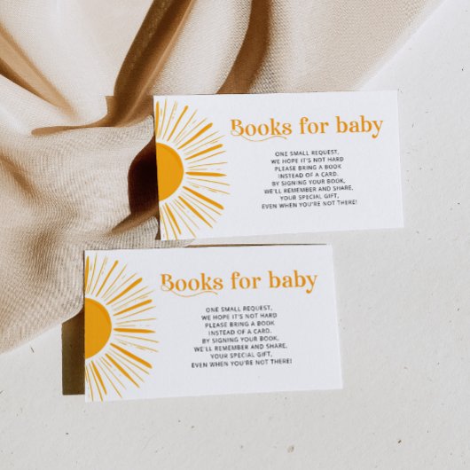 Boho-zonneboeken voor baby ticket informatiekaartje