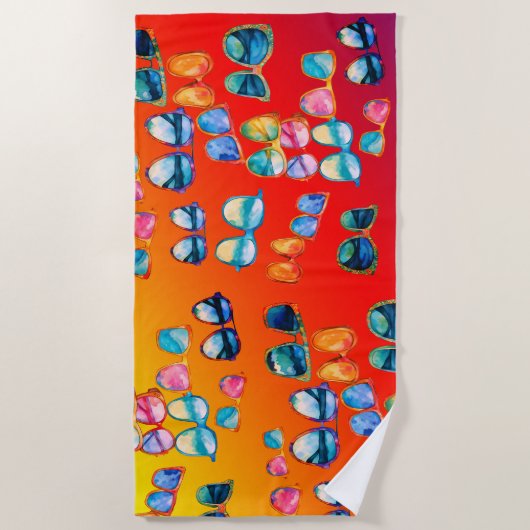 Boho zonnebril Zomervibes Strandlaken (Voorkant)