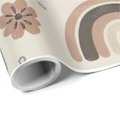 Boho Zonnen, regenbogen en bloemen Cadeaupapier (Rol Hoek)