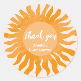 Boho zonneschijn Baby shower gunst bedankt Ronde Sticker