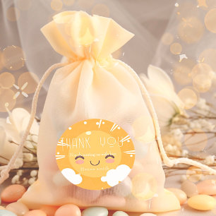 Boho zonneschijn baby shower ronde sticker