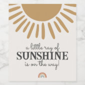 Boho zonneschijn baby shower wijn etiket (Enkel label)