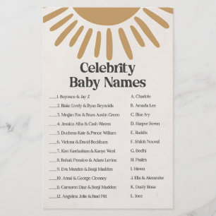 boho zonneschijn beroemdheid baby namen douche spe