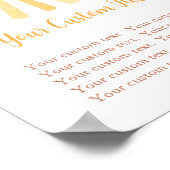 Boho zonneschijn custom teken zon geel sinaasappel poster (Hoek)