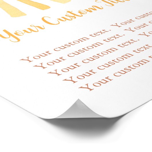 Boho zonneschijn custom teken zon geel sinaasappel poster (Hoek)