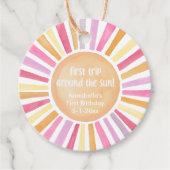 Boho zonneschijn Eerste reis rond de zon verjaarda Bedankjes Labels (Voorkant)