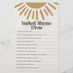 Boho zonneschijn kinderkamer rijm trivia douche sp