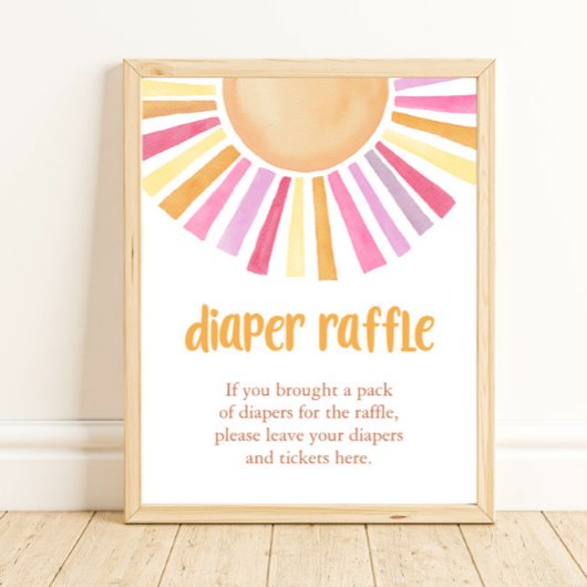 Boho zonneschijn Luier Raffle meisje baby shower t Poster