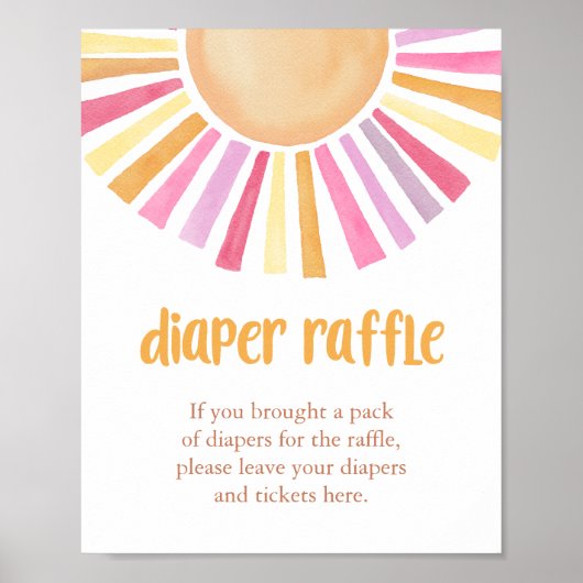 Boho zonneschijn Luier Raffle meisje baby shower t Poster (Voorkant)