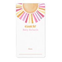 Boho zonneschijn meisje baby shower boek labels st
